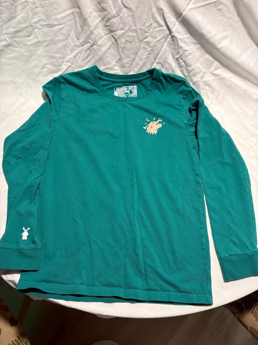 Long-Sleeve Dutch brothers Teal Graphic Tee